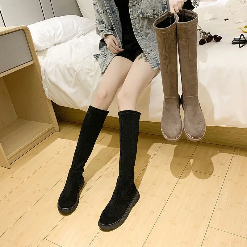 

Women's Fashion Long Boots Over Knee High Heel Boots 2023 Autumn/Winter Long Sleeve Boots Elastic Boots