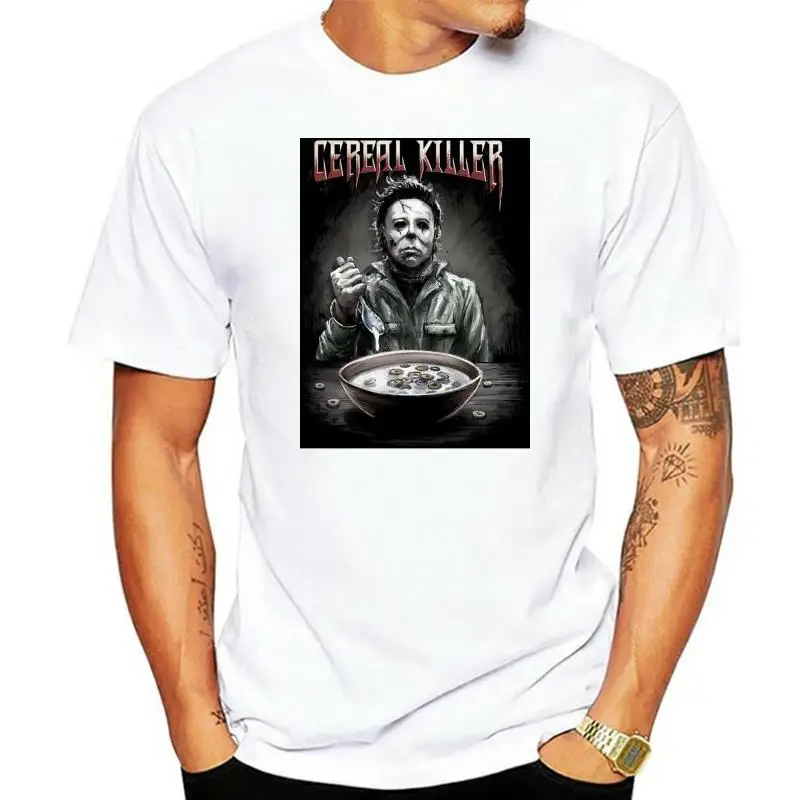 

Changes Halloween Michael Myers Halloween Cereal Killer Black T-Shirt Short Sleeve Round Neck T Shirt Promotion Top Tee