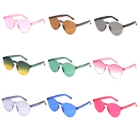 2022 new rimless sunglasses women fashion round ocean candy lens shades female sun glasses girls sunglasses uv400