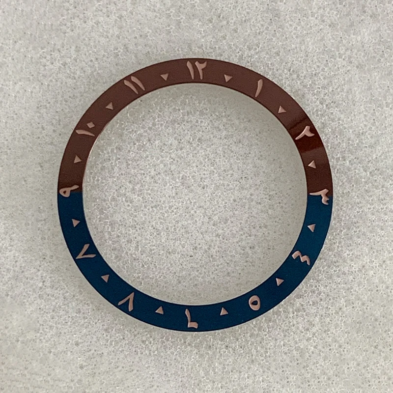 38mm Arabic Numeral Sloped Aluminum Bezel Insert Ring Inner Diameter 30.5mm Fits Mechanical Men's Watch Replacement Repair Parts