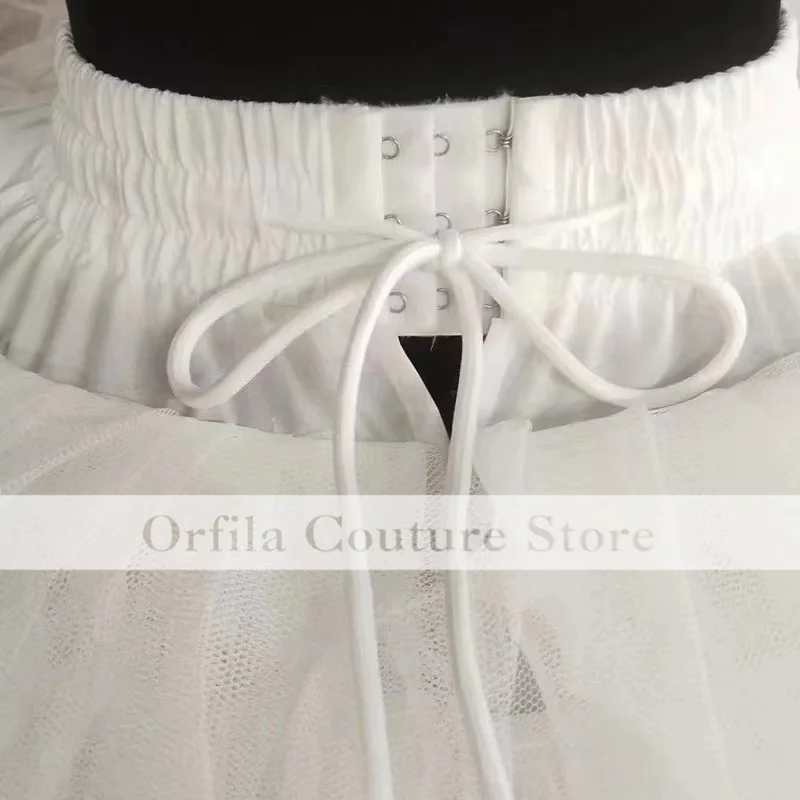 Фото Нижняя юбка для свадьбы, 7 обручей, белое платье для Quinceanera, Нижняя юбка, супер пушистая кринолин, Нижняя юбка для бального платья №5