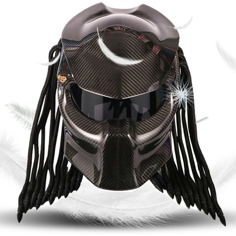 

Новый персонализированный шлем особой формы из углеродного волокна с полным покрытием для хищника винтажный мотоциклетный спортивный велосипедный шлем на все лицо DOT A