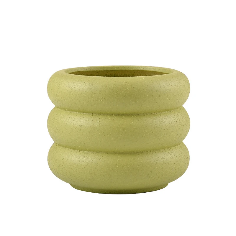 

Керамический круглый цветочный горшок настольный