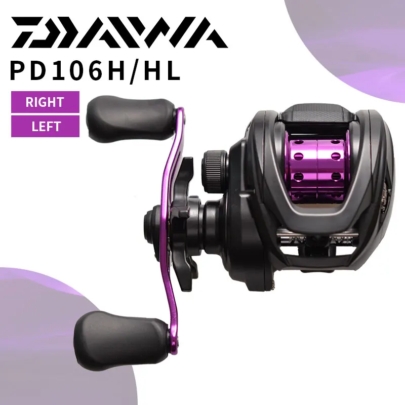 

Оригинальная Новинка 2022, металлическая катушка DAIWA PD106, высокоскоростной фрикцион, макс. 6 кг, катушка для заброса приманки, для левой и правой руки, стандартная