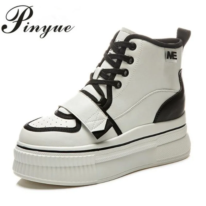 

Массивные кроссовки derma 8,5 см, женская обувь из натуральной кожи для женщин, трендовые высокие дизайнерские белые кроссовки на толстой танке...