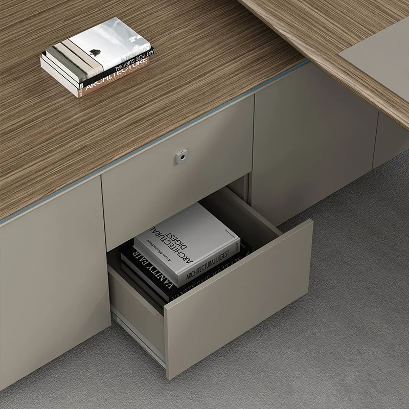 Роскошная Современная L-образная офисная мебель руководителя