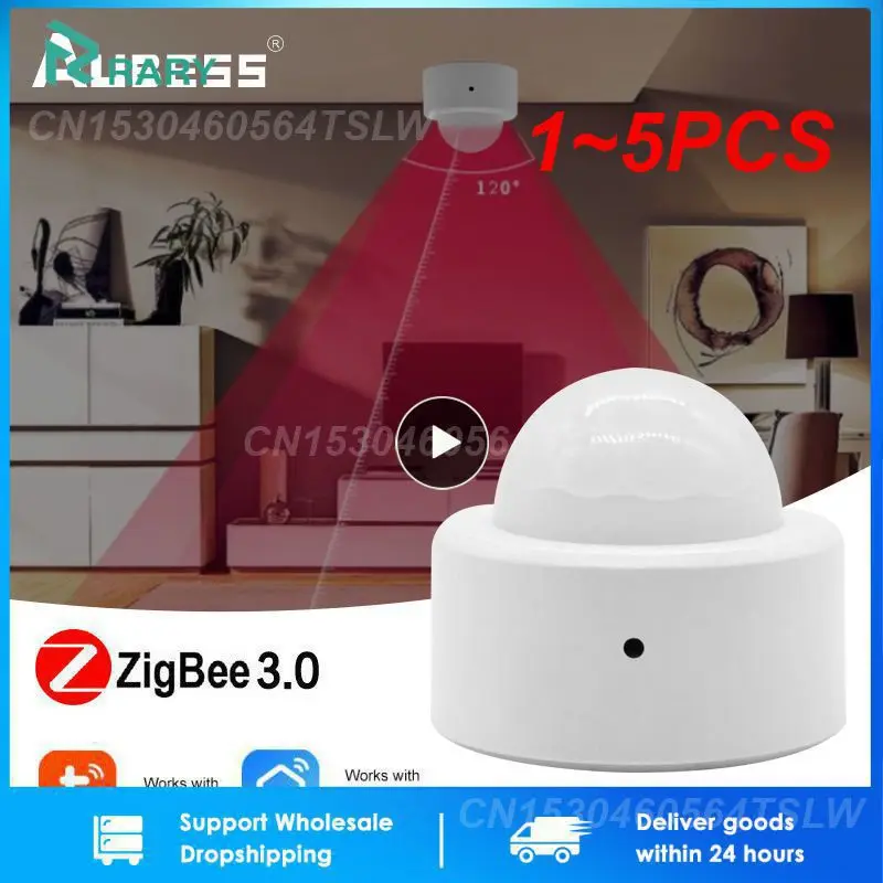 

Датчик движения Zigbee 3,0 человеческого тела, инфракрасный датчик движения Tuya Smart Life с дистанционным управлением через приложение, детектор безопасности для умного дома, 1 ~ 5 шт.