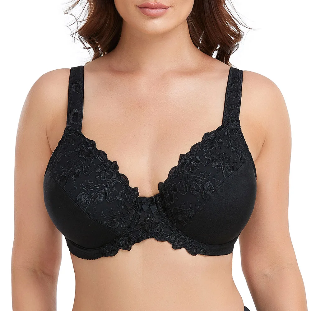 Push Up Women Underwear Lace Embroidery Bras Woman Bra Underwear Plus Size Sexy Thin Underwired Big Bra F G H I