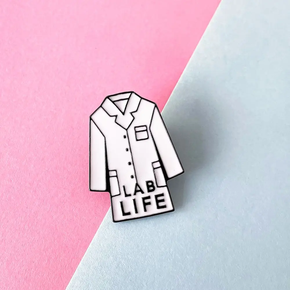 New Lab Coat Lab Life Enamel Pin Exquisite Lapel Hat Backpack Badge for Microbiologist Scientist Christmas Jewelry Gift