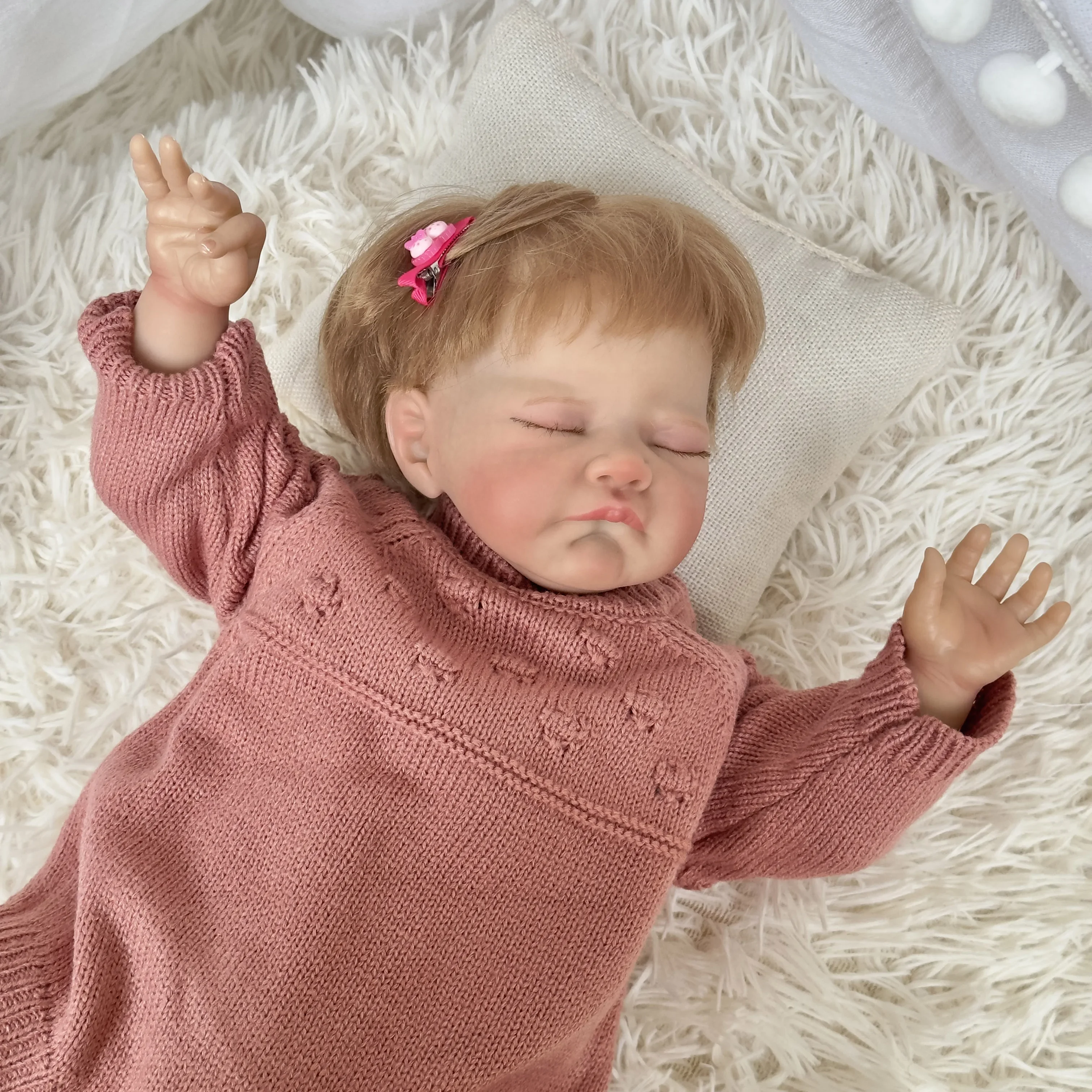 19-дюймовая кукла August Sleeping Reborn с мягким телом уже окрашенная готовая 3D-картина