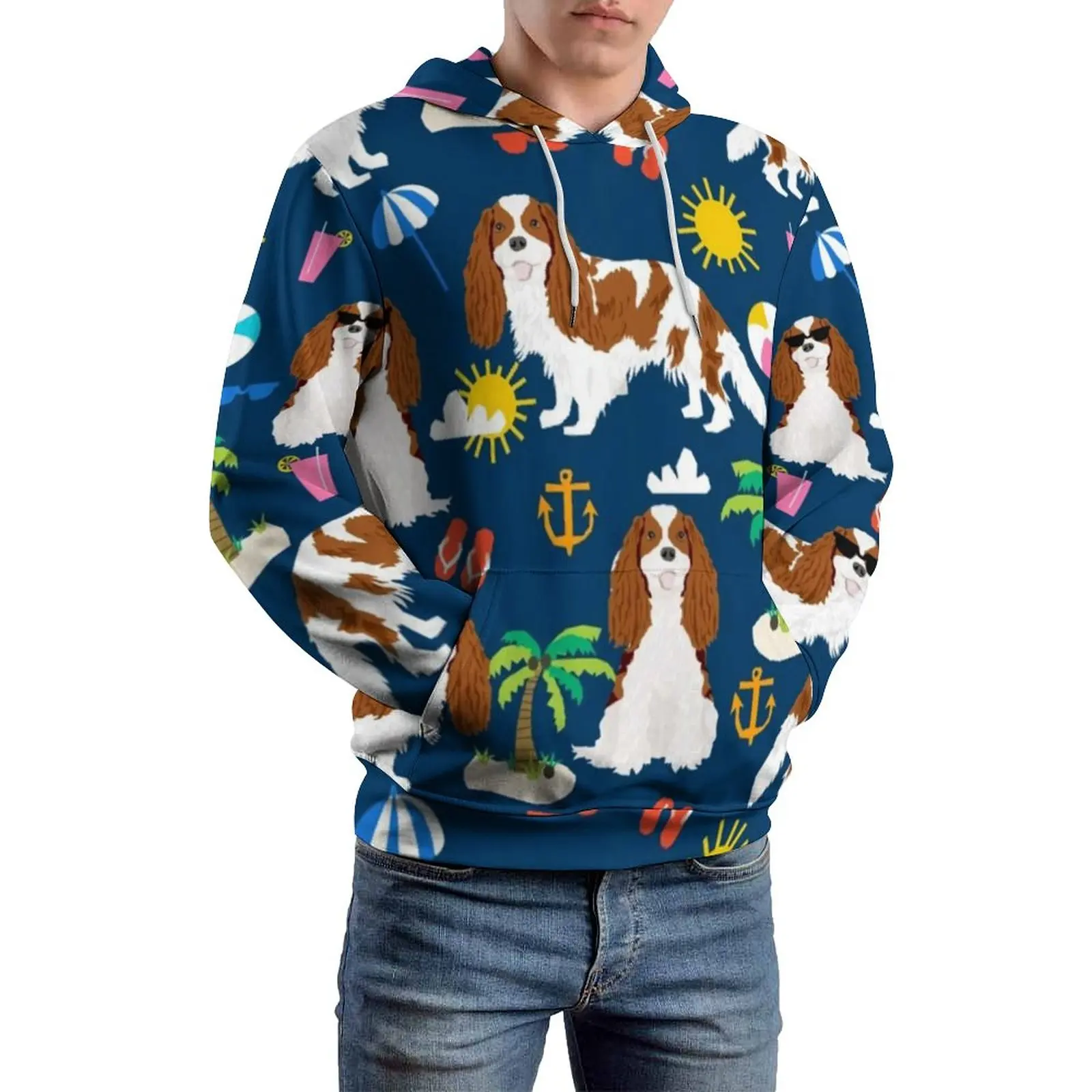 

Tropical Vacation Sunshine Casual Hoodies Long Sleeve Beach Day Pretty Hoodie Spring Couple Classic Oversized Graphic Top