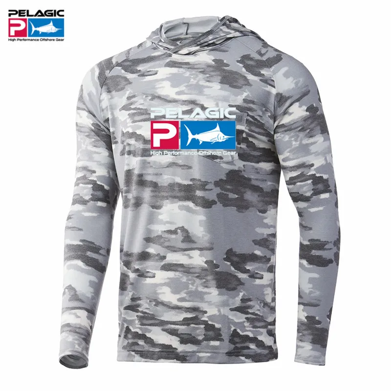 

Pelagic Men's Fishing Hoodies Shirt Long Sleeve Sun Protection Shirts Roupa Pesca Breathable Fishing Clothing Poleras De Pesca