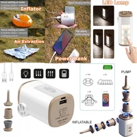 new 4 in 1 power bank inflator compressor led light lamp camping outdoor multifunctional air pump lighting usb charging inflator
