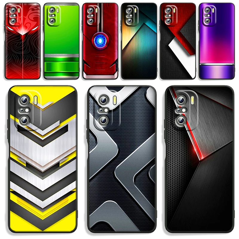 

Red Blue Brushed Metal Phone Case For Xiaomi Redmi Note 11E 11S 11 11T 10 10S 9 9T 9S 8 8T Pro Plus 5G 7 5 Black TPU