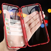 magnetic metal double sided glass case for iphone 13 12 11 pro mini xs max xr magnet case for iphone 7 8 6 6s plus se 2020 cover