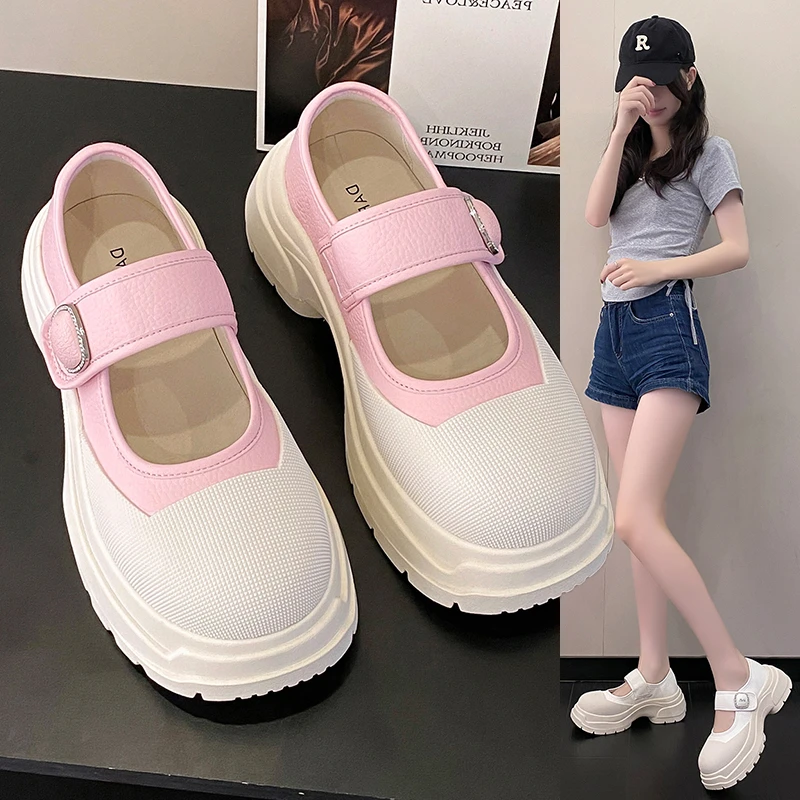 

2023 New French Style Women Espadrilles Hook Loop Casual Platform Zapatillas Mujer Black Daily Girls Mary Fashion Vintage Shoes