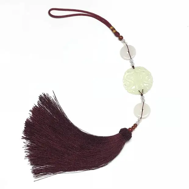 

2022 chinese pressed flap cheongsam pendant or brooch hanfu suit accessories oriental style cheongsam long tassels pendant