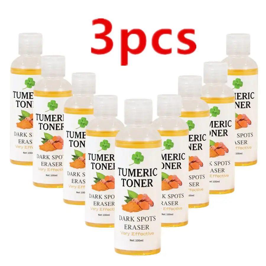

3PCS Tumeric Dark Spots Toner Eraser Corrector Turmeric Blemishes Toner Fade Remover Dark Moisturizing Brightening Acne Remover