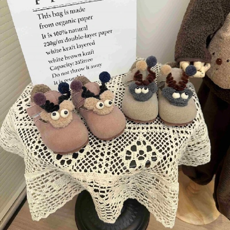 Детская зимняя обувь новинка 2024 с хлопковой подкладкой из овечьей шерсти модная