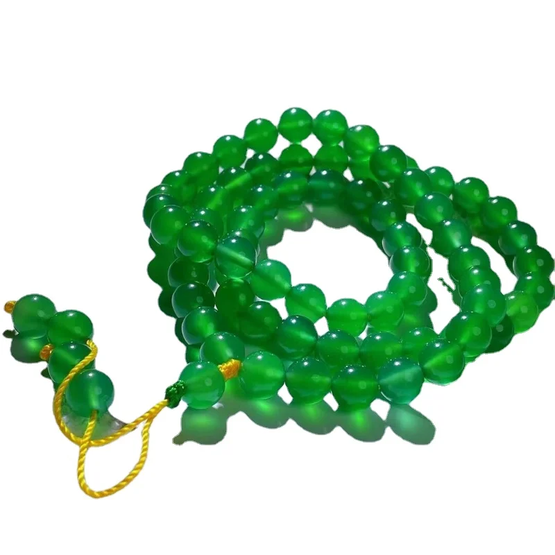 Натуральный агат ледяной Королевский Зеленый Халцедон с несколькими петлями