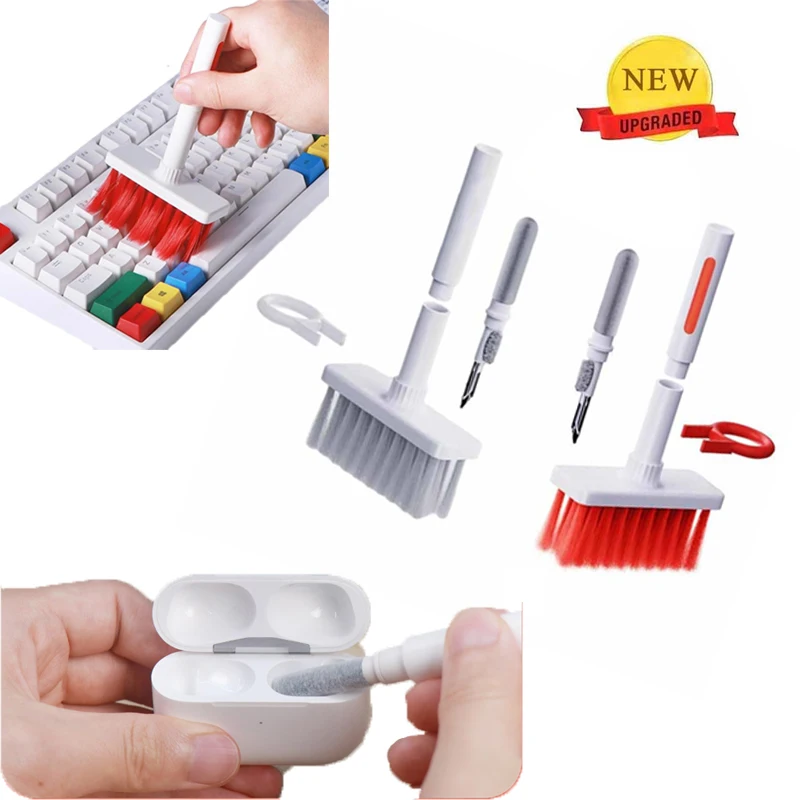 

5 In 1 Keyboard Cleaning Brush Built-in Bluetooth Earbuds Cleaning Tools Pen Keyboard Cleaner Keycap Puller Kit Accessories