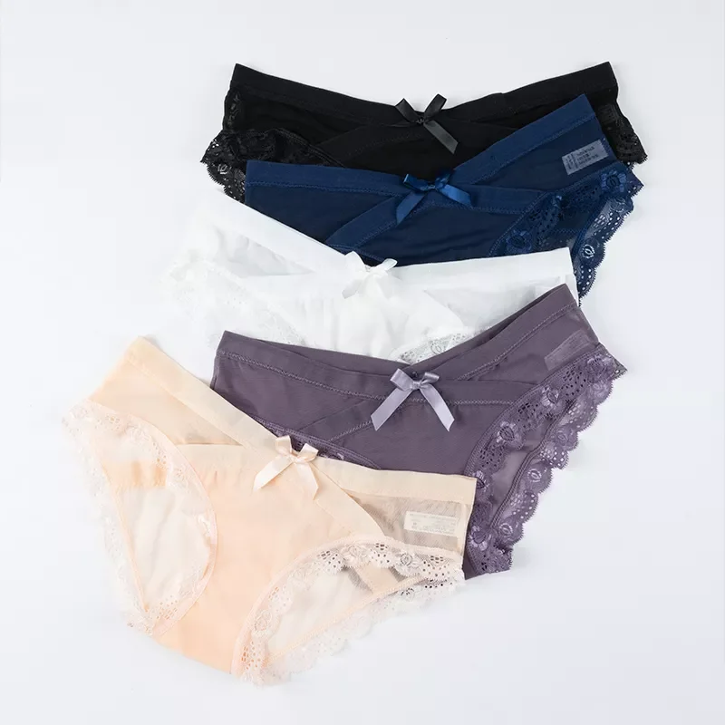 Pcs/lot Summer Maternity Panties Seamless Lace Low Waist V Briefs for Pregnant Women Pregnancy Underwear Lingerie