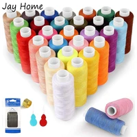 39 colors spools polyester sewing thread kit hand embroidery polyester thread box with needles and needle threader sewing craft