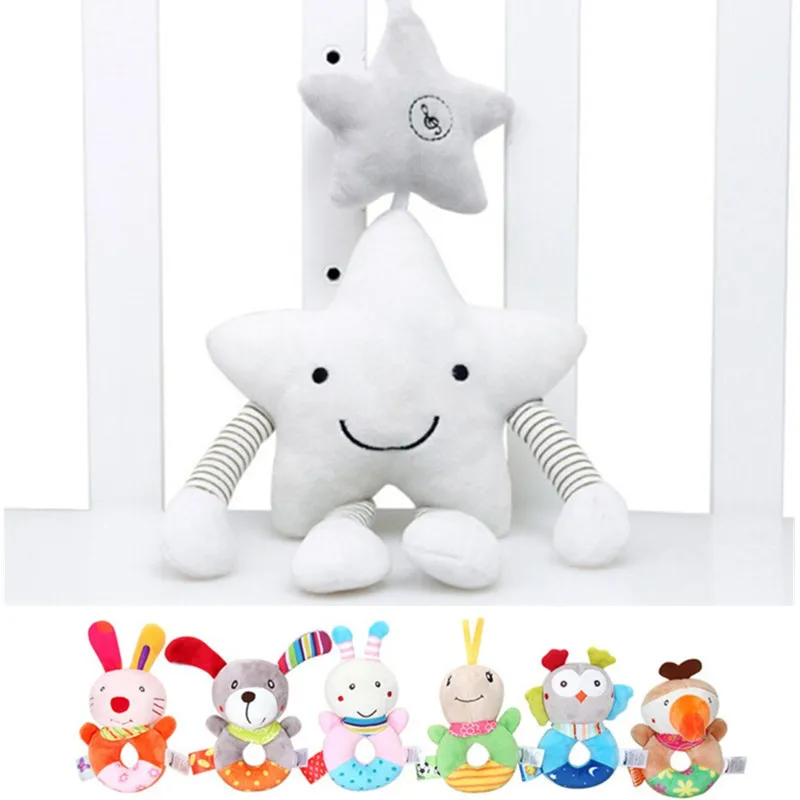 

New Baby Toys For Stroller Music Star Crib Hanging Newborn Mobile Rattles On The Bed Babies Educational Plush Toys 0-12 Months