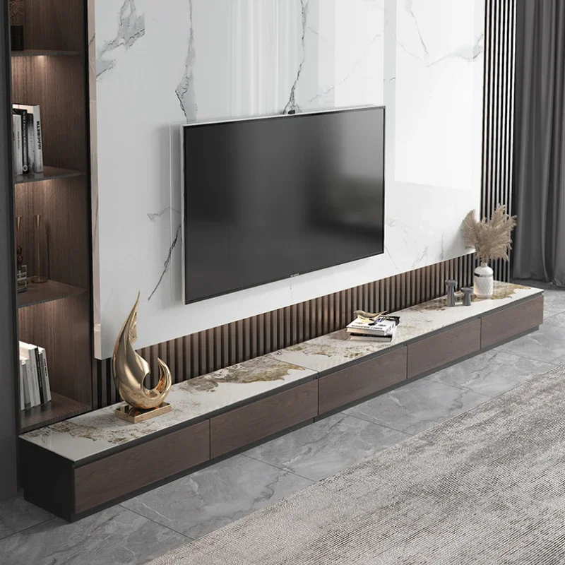 Роскошный напольный шкаф для телевизора гостиной современный домашний кофейный