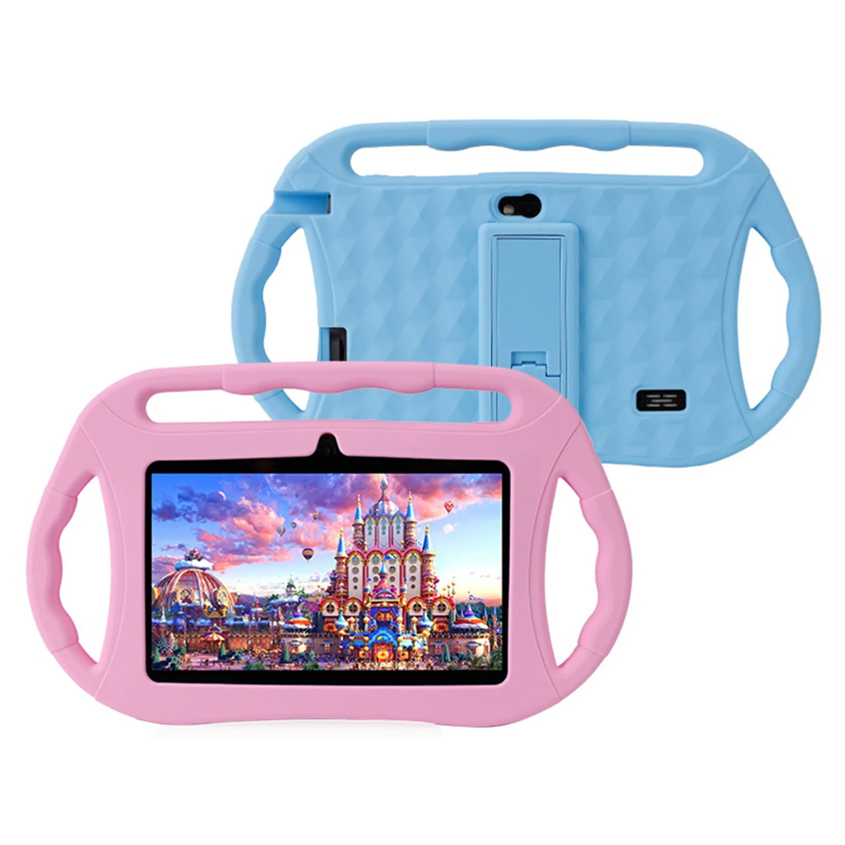 

7 Inch Kids Tablet Quad Core Dual Camera Tablet 1GB+16GB Android10.0 Childrens Tablet Learning Tablets Pink US Plug