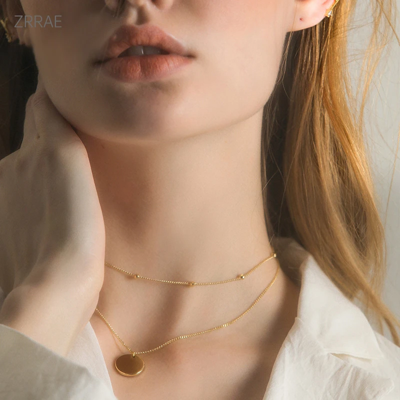 Ожерелье с бусинами изысканное Двухслойное ювелирное изделие до ключиц