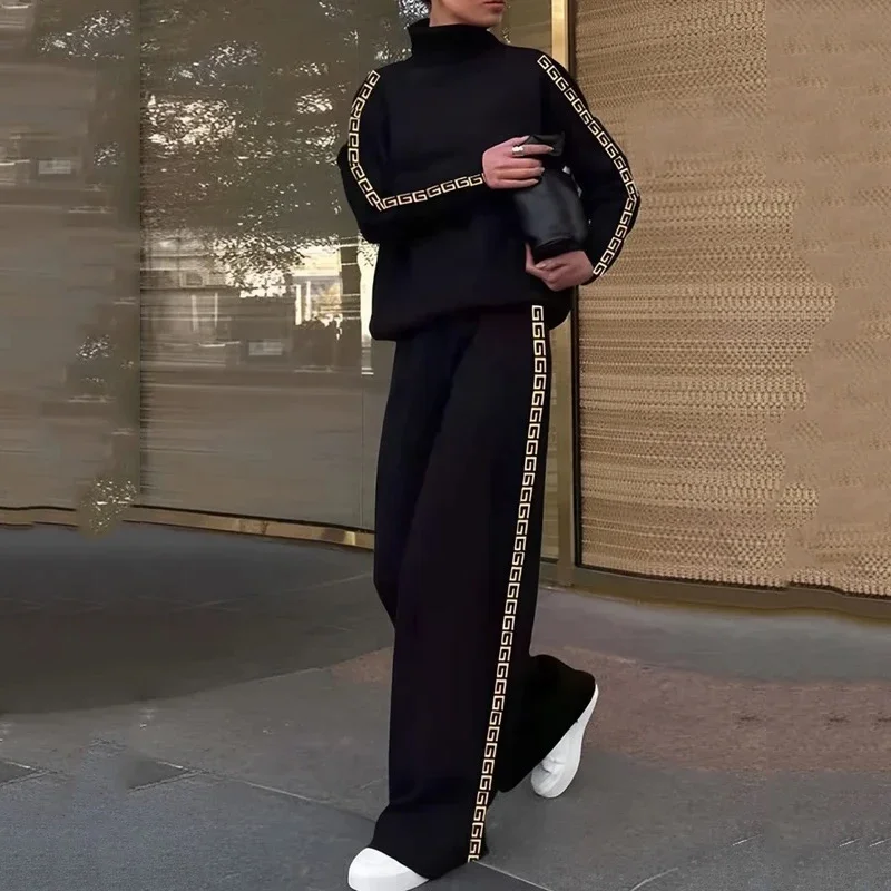 Beautyblue спортивные комплекты для женщин брюки с принтом толстовка высоким воротом