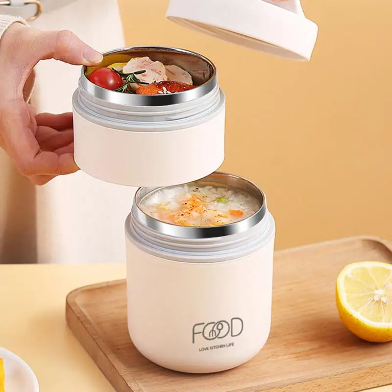 304 Stainless Steel Vacuum Thermal Lunch Box Insulated Bag Food Warmer Soup Cup Thermos Containers Bento for Students