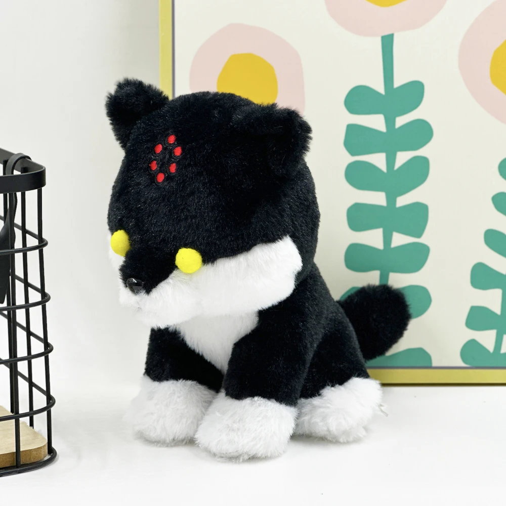 Высококачественная черно-белая плюшевая собака из спиральной козинки животное