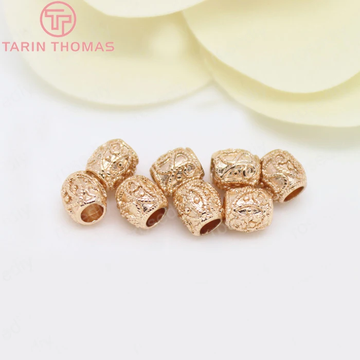 

(3068)10 шт. 5,5x5 мм позолоченные латунные овальные бусины с отверстием 24-каратным золотом, бусины для браслетов, высокое качество, «сделай сам», ...