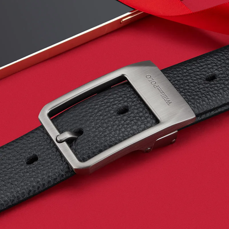 Men's leather belt pin buckle fashion belt business personality casual belt