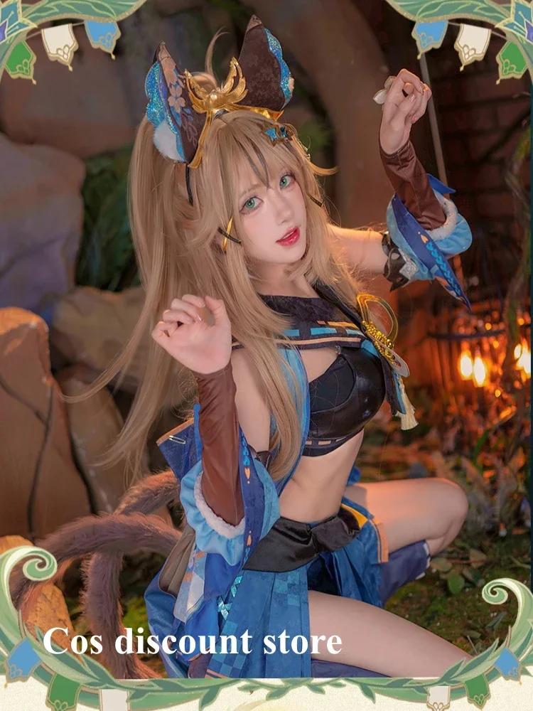 Костюм для косплея Kirara Game Genshin Impact Doujin женский сексуальный топ и шорты комикс-с