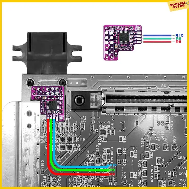 Фото A25P N64 RGB MOD Комплект для консолей N64 NTSC Чип модуля RGB для Nintendo 64 NTSC Модифицированный выходной модуль RGB Прочный №1