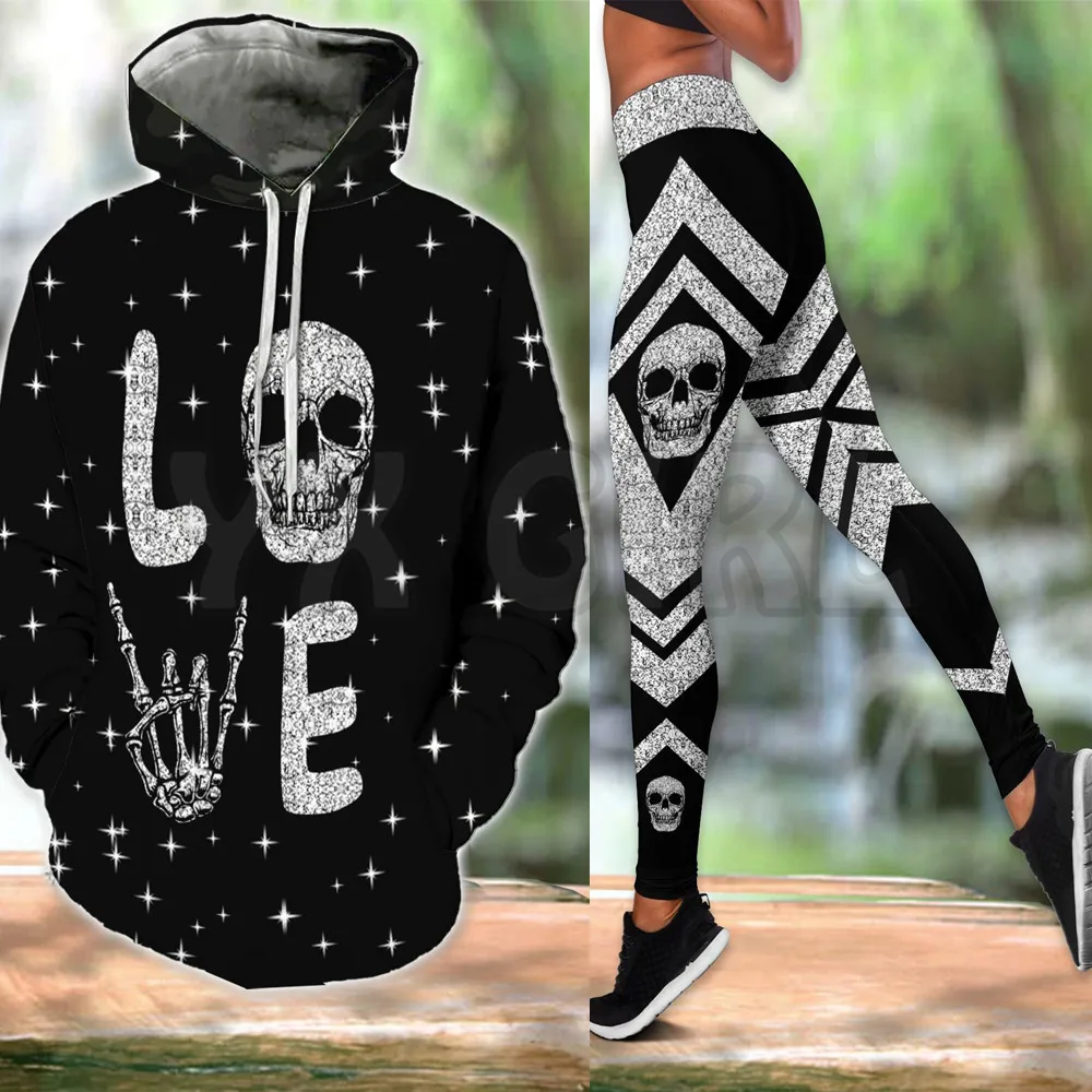 YX комбинированная толстовка с изображением дракона для девушек + леггинсы одежда