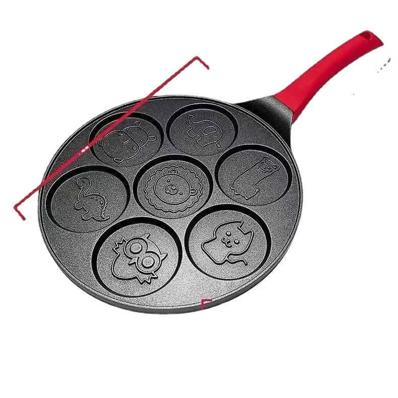 Non-Stick Pancake Pan with 7 Holes Breakfast Cartoon Egg Frying Pan Mold for Home Use images - 6