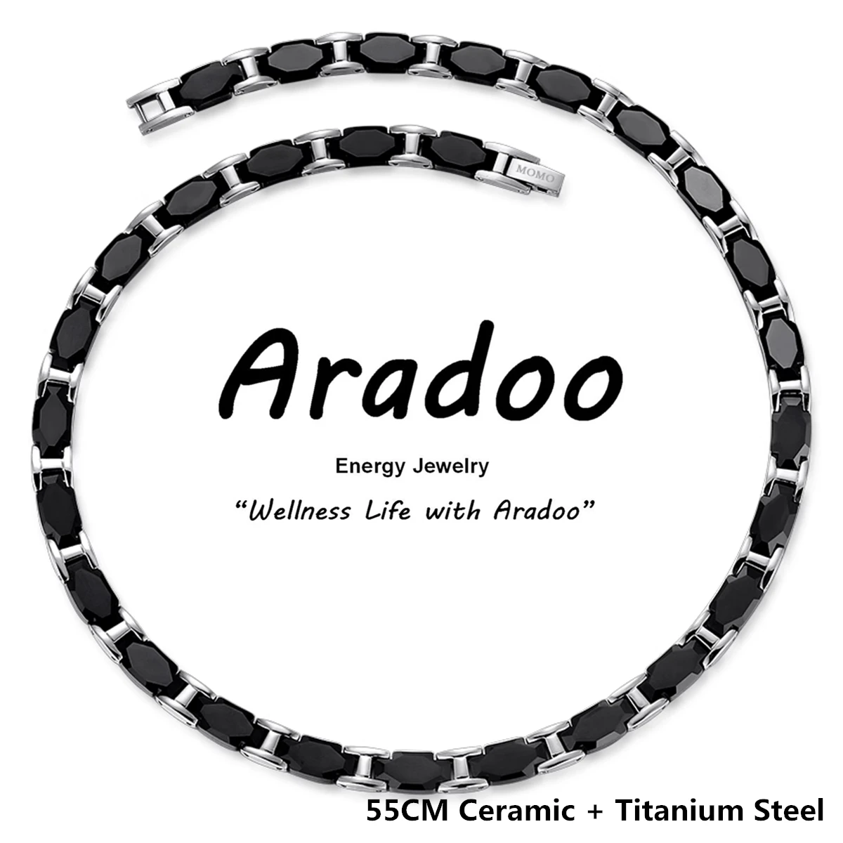 Titanium Steel Ceramic Energy Necklace Collar Germanium Negative Ion Anti-radiation Antioxidant Anti-fatigue Health Necklace