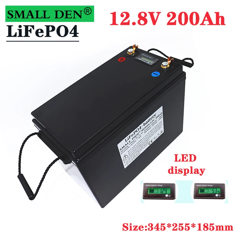 

New 12V 200Ah LiFePO4 Battery Pack 2000W High Power Built-in 200A Balanced BMS 12.8v Solar Energy Storage RV Outdoor Battery