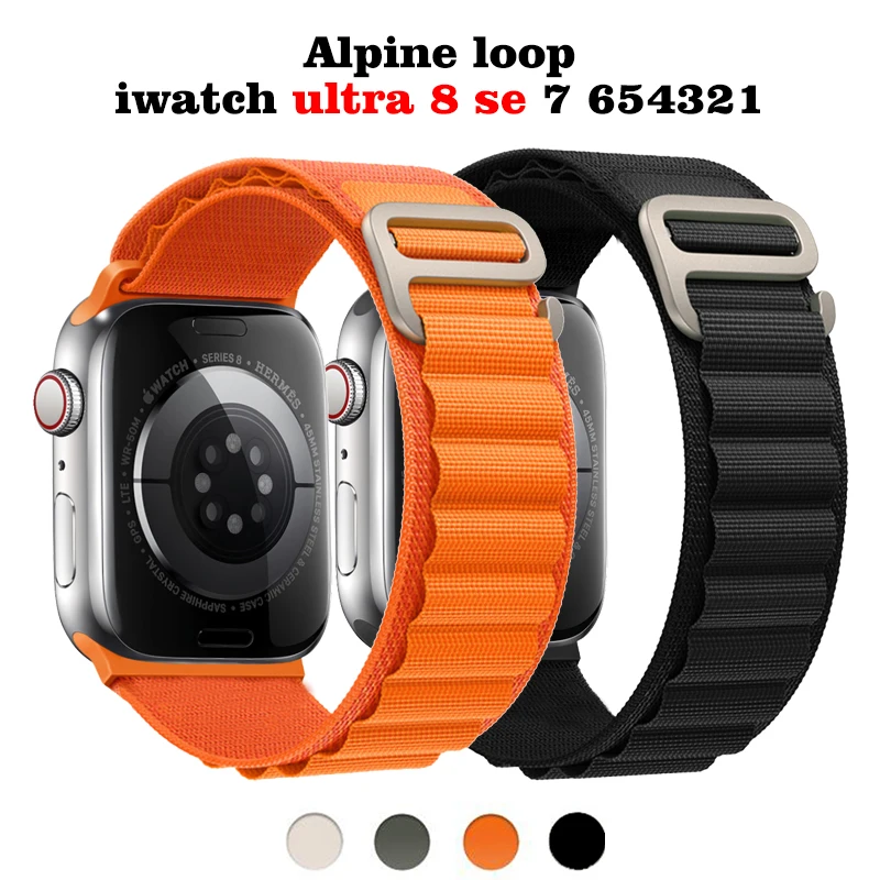 

Alpine loop strap for Apple watch band 49mm 44mm 40mm 45mm 41mm 42mm 38mm 40 44 45 mm bracelet iWatch Ultra series 7 6 3 se 8