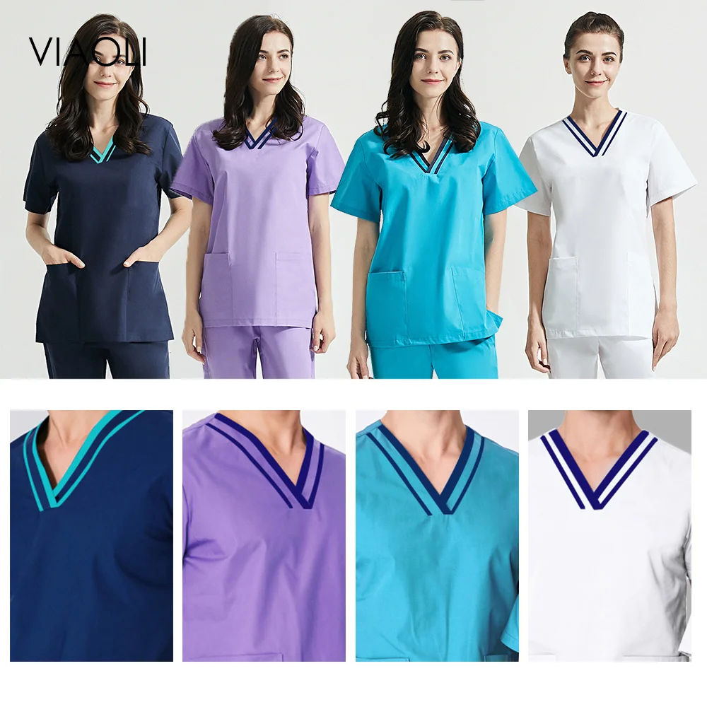 

Unisex High Quality Breathable Pet Hospital Nurse Scrub Uniform Spa Uniforms Set Womens Doctor Scrub Uniform Workwear Tops Pants