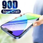 90D полное покрытие закаленное стекло для iPhone 11 12 13 Pro MAX X XS XR защита экрана на iPhone 13 12 Mini Защитная стеклянная пленка