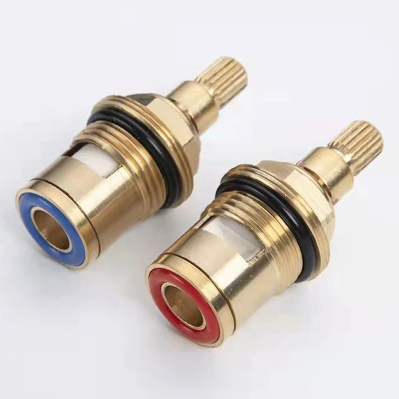 1/2" Replacement Brass Ceramic Disc Tap  Quarter Turn Cartridges Gland Insert 20 Teeth Bathroom Faucet Accessory 55KF