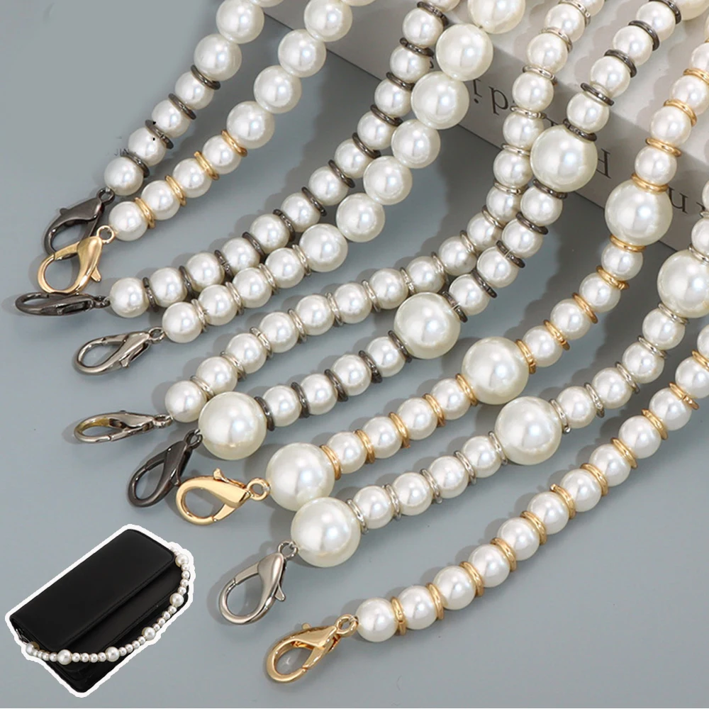 

Exquisite Imitation Pearl Chain Bag Accessories Fashion Jewelry Making Mixed Bead Chain White Beige DIY Beads Bag Accessories