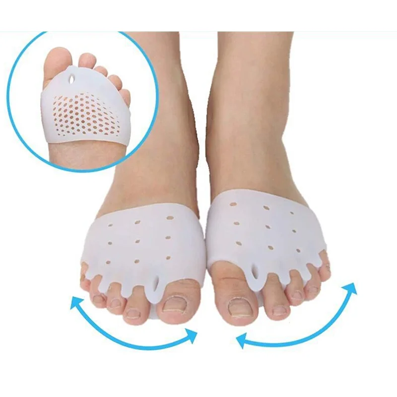 

1Pair Toe Separator Toe Corrector 5 Hole Bunion Orthotics Protector Bones Overlapping Pedicure Silicone Tool Divider