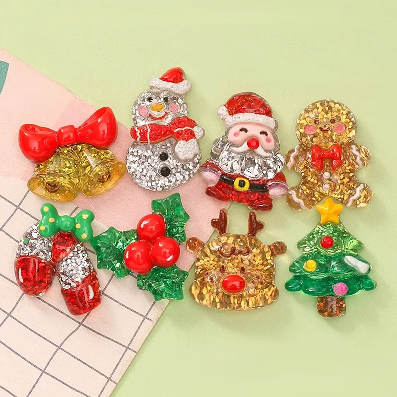 10 шт. резиновые Мультяшные Санты елки лось снеговик колокольчики камень с