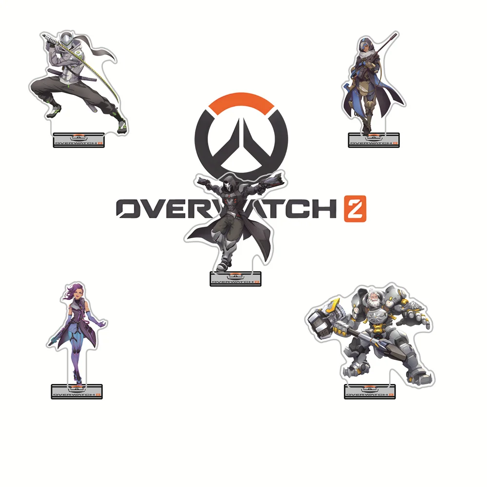 Фото Игра Overwatch 2 15 см акриловая подставка Anna/grim Reaper/Genji/Reinhardt настольное украшение ювелирные изделия элегантные милые игрушки подарки №1